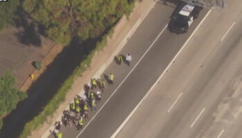 405 Freeway slowdown amid protest