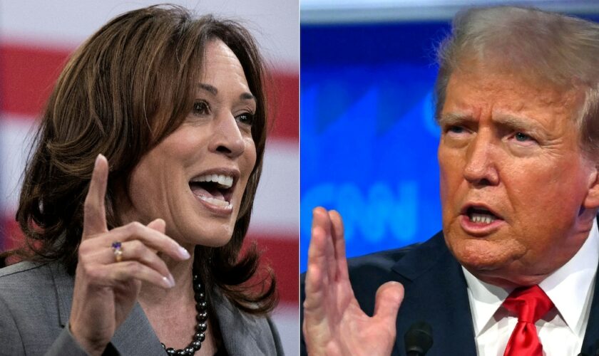 Un montage photo montrant le candidat républicain pour la Maison Blanche Donald Trump et la candidate démocrate Kamala Harris, réalisé le 3 août 2024