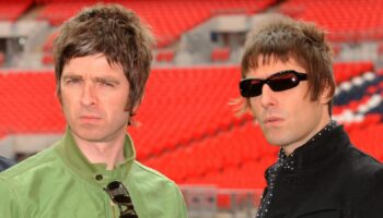 Noel and Liam Gallagher pictured a Wembley Stadium in 2008. Pic: Zak Hussein/PA