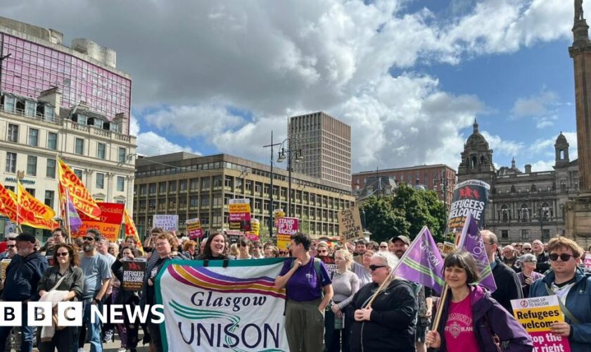 Anti-racism protesters gather across Scotland