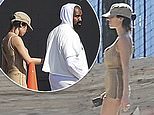 Kanye West's wife Bianca Censori almost suffers yet another wardrobe malfunction exposing her derriere in bandage dress as they step out in LA