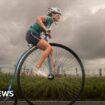 Penny farthing uphill time trial rides into Sussex