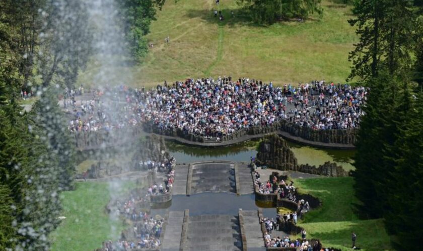 So sehen die Wasserspiele im Bergpark Wilhelmshöhe normalerweise aus (Archivbild). Foto: Uwe Zucchi/dpa