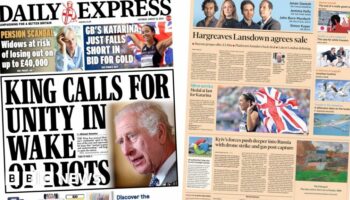 The Papers: 'King calls for unity' and 'medal at last' for KJT