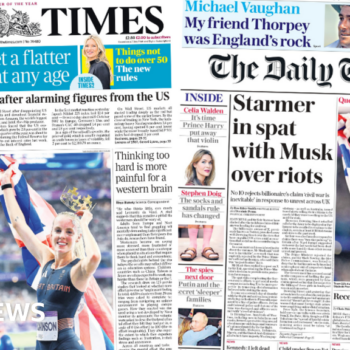 The Papers:  Starmer's spat with Musk and Queen Keely's Paris gold