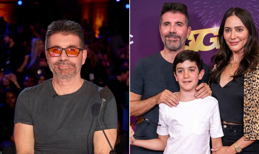 'AGT' judge Simon Cowell has rare public outing with son and fiancée after revealing 10-year-old 'saved' him