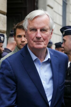 Michel Barnier le 26 juin 2024, après une réunion d'urgence du bureau politique des Républicains à Paris