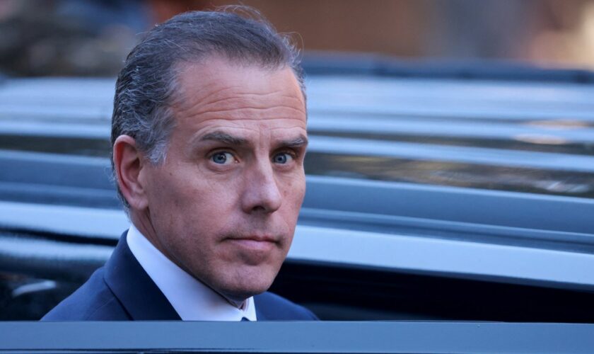 Hunter Biden leaving court on Thursday. Pic: Reuters