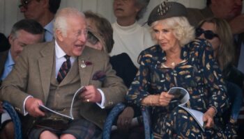 The King seemed in good spirits as he attended the Braemar Gathering highland games in Aberdeenshire on Saturday. Pic: PA