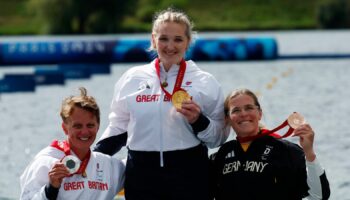 Charlotte Henshaw and Emma Wiggs also claimed medals in the kayak KL2. Pic: Reuters