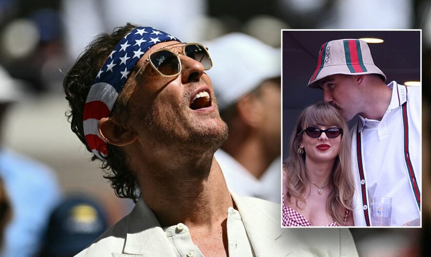 Matthew McConaughey shows patriotic pride at US Open alongside Taylor Swift, Bon Jovi