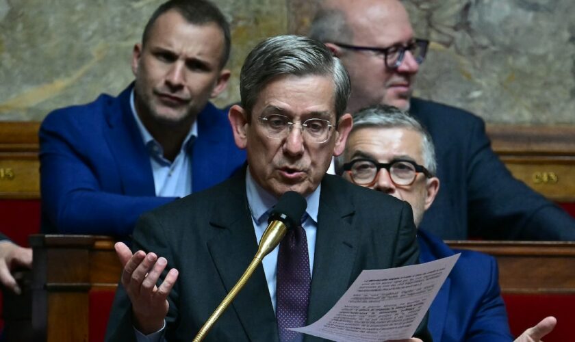 Le centriste Charles de Courson s'exprime à l'Assemblée nationale le 28 mai 2024 à Paris