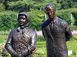 Royal rumble over bronze sculpture supposed to depict Queen Elizabeth II and Prince Philip as public say it looks nothing like them