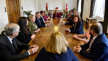 First minister Eluned Morgan meets with her cabinet after a reshuffle. Pic: Welsh government