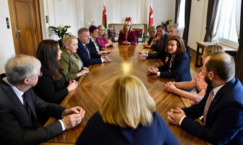 First minister Eluned Morgan meets with her cabinet after a reshuffle. Pic: Welsh government