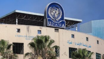 The headquarters of UNRWA in Gaza City. Pic: Reuters