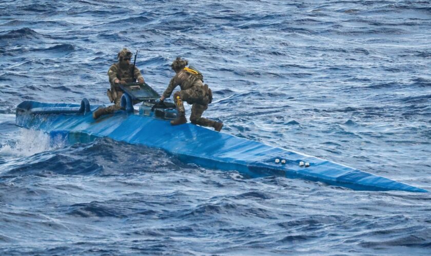 Royal Navy warship intercepts 'narco-sub' for first time