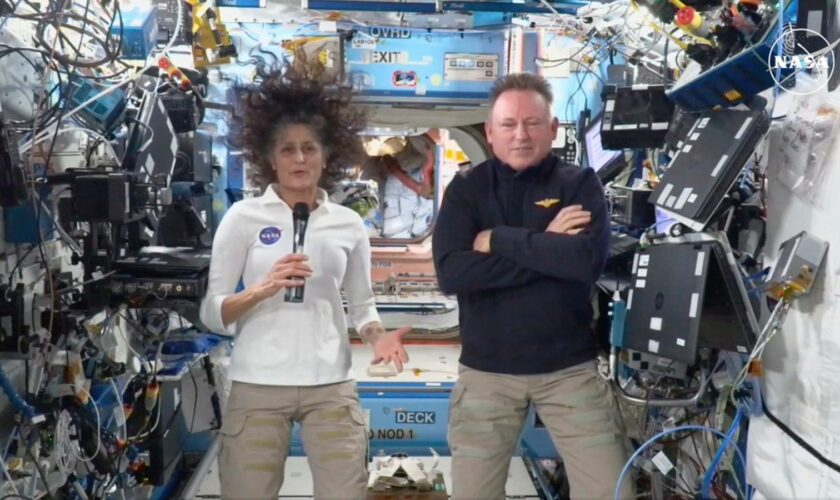 Stranded astronauts say space is 'happy place' - but admit 'tough times'