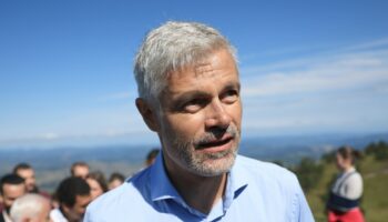 Laurent Wauquiez, président du groupe La Droite républicaine à l'Assemblée, le 25 août 2024 aux Estables, en Haute-Loire