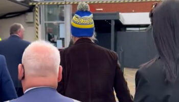 Hollywood actor dons Leeds United bobble hat as he arrives at Elland Road