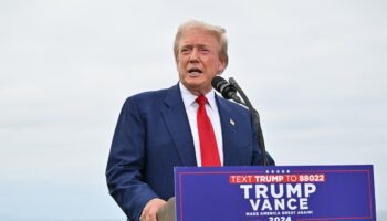 Donald Trump, lors d'une conférence de presse à Rancho Palos Verdes, en Californie, le 13 septembre 2024