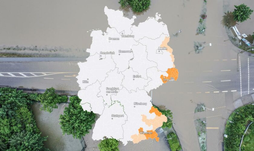 Extremwetter: Verfolgen Sie die aktuelle Hochwasserlage in Deutschland