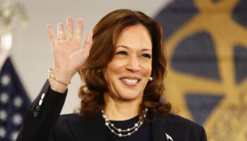 La vice-présidente américaine et candidate démocrate à l'élection présidentielle Kamala Harris lors d'un meeting à Wayne, dans le Michigan, le 8 août 2024