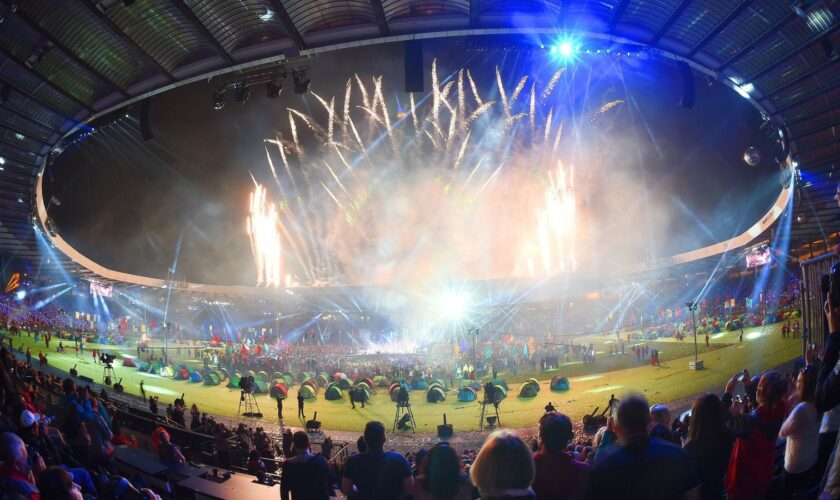 Fireworks mark the end of the 2014 Commonwealth Games Closing Ceremony at Hampden Park, Glasgow.