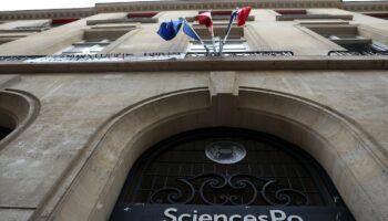 L'entrée de Sciences Po à Paris, le 13 mars 2024