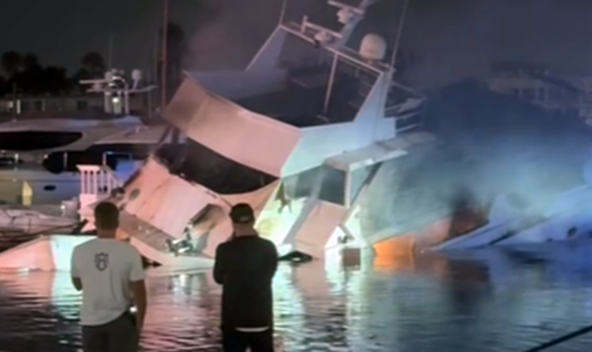 California yacht with fireworks, ammo onboard sinks after bursting into flames, video shows