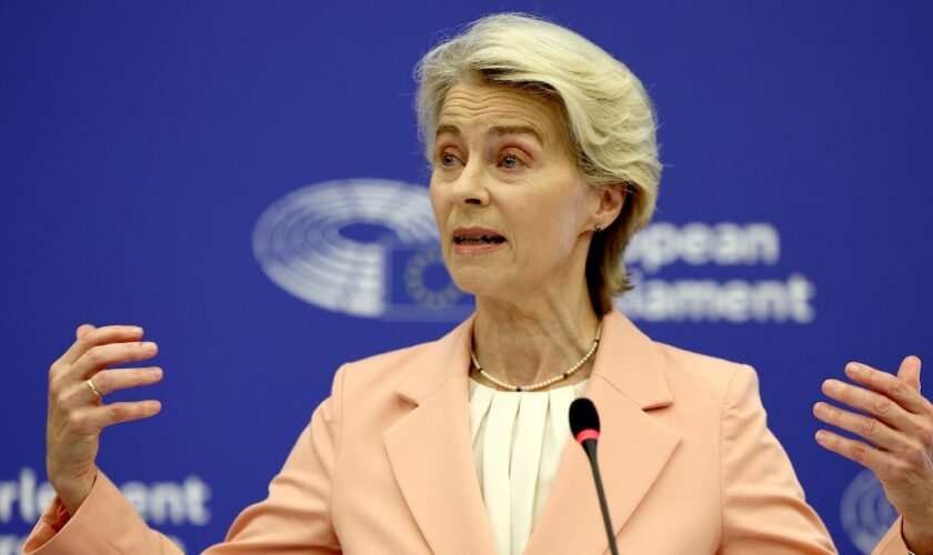 La présidente de la Commission européenne Ursula von der Leyen au Parlement européen à Strasbourg, le 17 septembre 2024