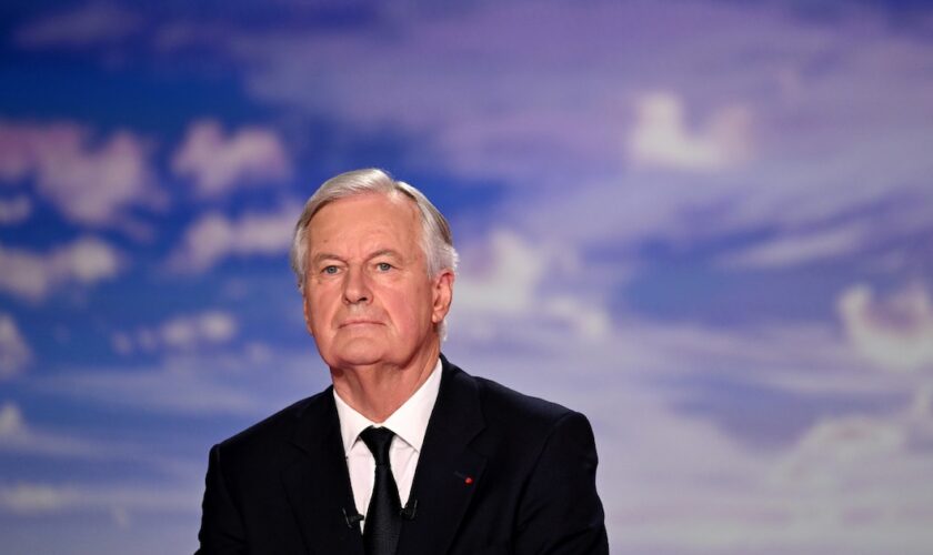 Le Premier ministre Michel Barnier au journal télévisé de France 2 à Paris, le 22 septembre 2024