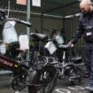 Sergeant Chris Hook handles confiscated illegally modified ebikes at Bishopsgate Police Station in London. Police seizures of illegally modified electric bikes (e-bikes) soared in the past year amid concerns their speed and weight present a lethal threat to pedestrians, according to Freedom of Information (FoI) figures obtained by the PA news agency. Forces across the UK confiscated 937 e-bikes in the year to August 11. Picture date: Thursday September 12, 2024.