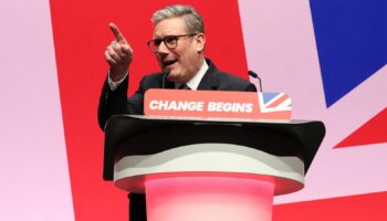 British Prime Minister Keir Starmer speaks on stage at Britain's Labour Party's annual conference in Liverpool, Britain, September 24, 2024. REUTERS/Phil Noble