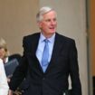 Michel Barnier quitte l'Elysée avec la ministre de l'Agriculture Annie Genevard, après le premier Conseil des ministres de son gouvernement, le 23 septembre 2024 QUITTE L4eLYS2E Le Premier MINISTRE