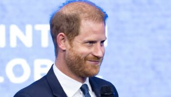 Prince Harry speaking at the event in New York. Pic: AP