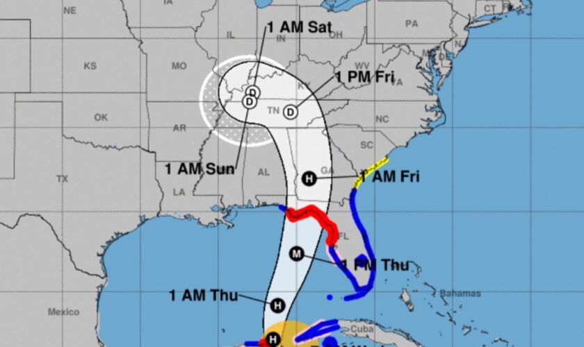 Helene reaches hurricane status as it targets Florida with life-threatening storm surge ahead of landfall: Live updates