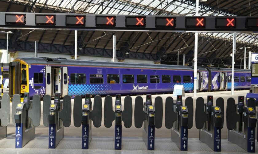 Ticket barriers at Glasgow Queen Street station. Trains will be disrupted due to industrial action as the RMT has announced industrial action on June 21, 23, and 25. Picture date: Monday June 20, 2022.