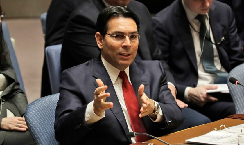 Israeli ambassador to the United Nations Danny Danon speaks during the Security Council meeting Pic: AP