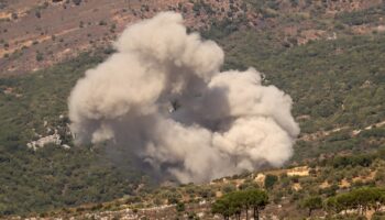 Frappe israélienne dans le secteur de Jabal al-Rihan, dans le sud du Liban, le 26 septembre 2024