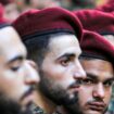 Des combattants du Hezbollah assistent aux funérailles du principal commandant militaire du mouvement libanais, Ibrahim Aqil, dans la banlieue sud de Beyrouth, le 22 septembre 2024