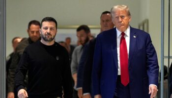 Trump repeats bizarre claim that he could end Russia-Ukraine war as he meets with Zelensky