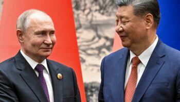 Russian President Vladimir Putin and Chinese leader Xi Jinping in Beijing in May. Pic: AP