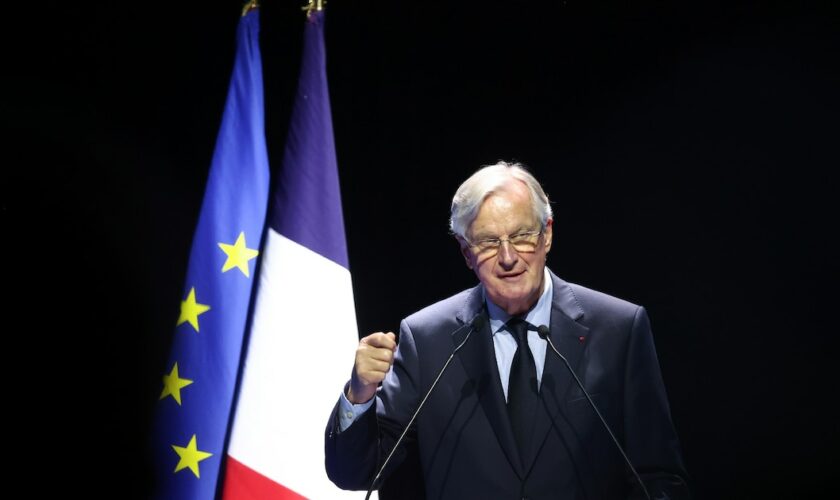 Le Premier ministre Michel Barnier au congrès des sapeurs-pompiers de France le 28 septembre 2024 à Mâcon