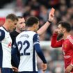 Why was Bruno Fernandes sent off against Tottenham?