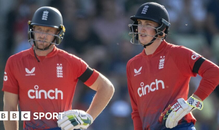 England's Jos Buttler and Harry Brook during a T20 international