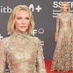 Cate Blanchett dazzles in gold embroidered gown at at 72nd San Sebastian International Film Festival to receive Donostia Award