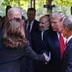 Donald Trump and Kamala Harris share awkward handshake as they come face-to-face AGAIN and join Biden for 9/11 Ground Zero memorial hours after trading insults at fiery debate