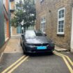 Dozy driver parks on TWO sets of double yellow lines in one of London's narrowest dead-ends