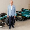 Adrian Newey stands in front of an Aston Martin Formula 1 car